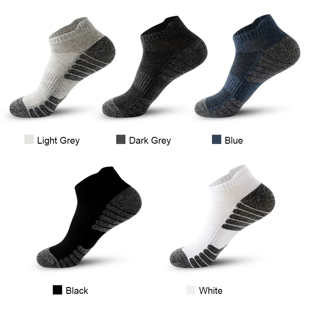 5 pairs of men's socks, cotton socks, anti odor and sweat absorbing sports socks