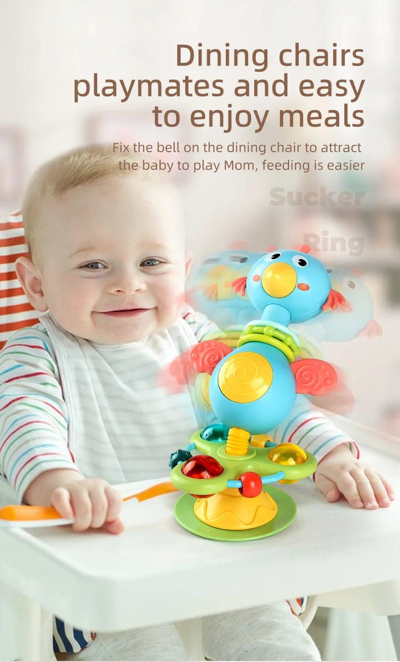 Cartoon Baby soothing ringing toy with fun sound effects nursery rhyme baby dining table suction cup puzzle early education toy