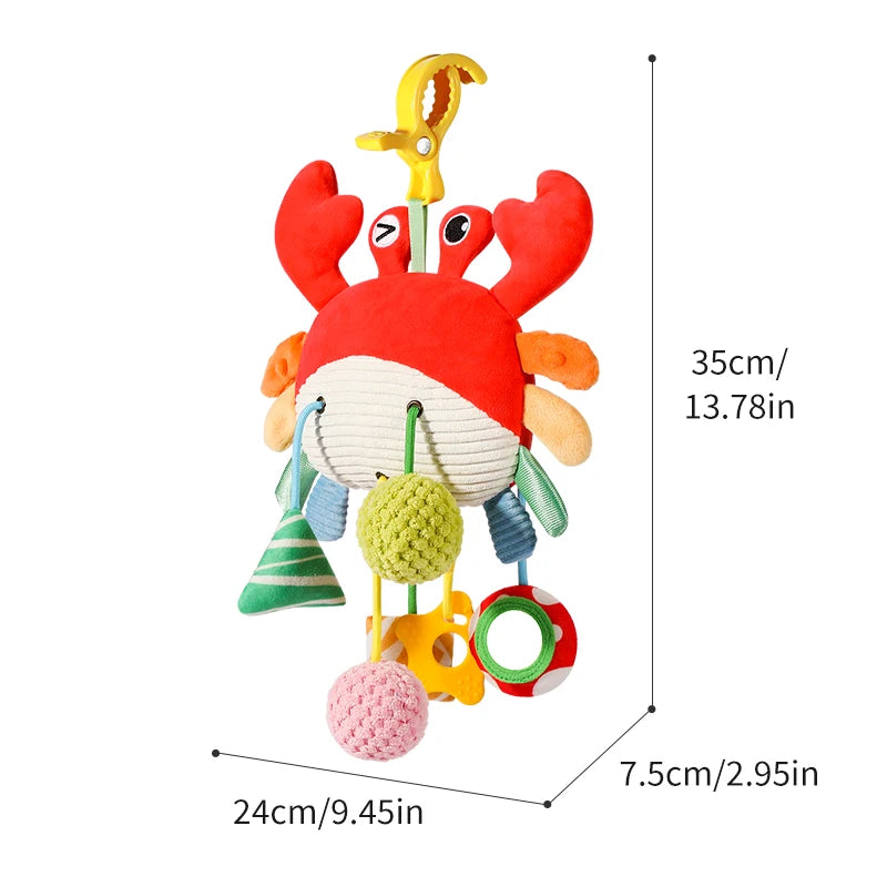 Silicone Crab Pull String Baby Teething Toy, Enhances Color Recognition, Hand-Eye Coordination, and Motor Skill, Birthday Gift