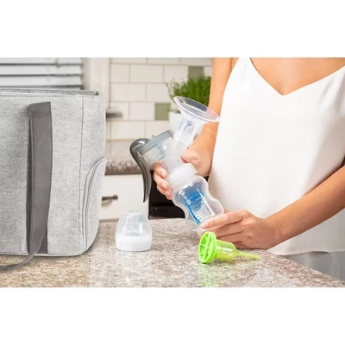 Dr. Brown's Manual Breast Pump with Soft Shape Silicone Shield & Anti-Colic Options+ Baby Bottle - 4ct - 5oz