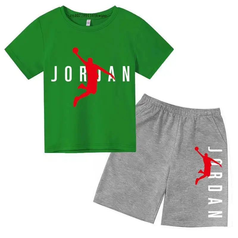 Kids Summer Leisure Letter Print 2pcs Soft T-shirts+Pants Suits 2-13 Years Boys Girls Fashion Outfits Sets Children Gift Clothes