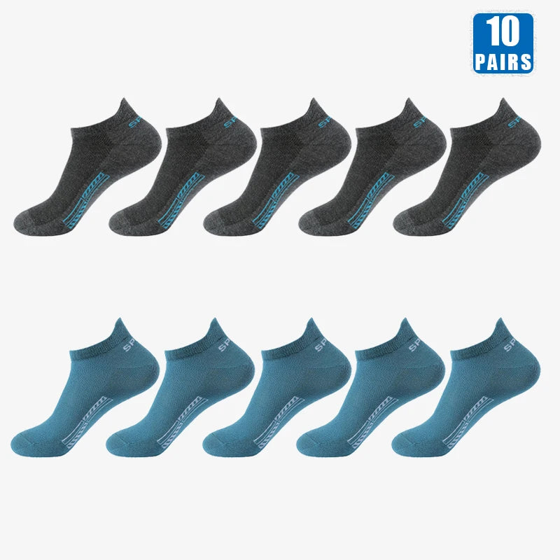 5/10 Pairs Cotton Men's Short Socks Crew Ankle Breathable Mesh Sports Casual Women Summer Low-Cut Thin Sock for Male