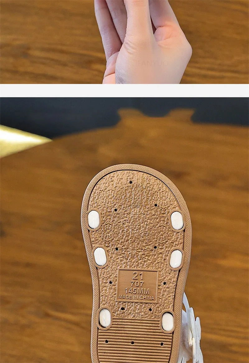 2025 New Children Sandals Girls Kids Roman Sandal Summer Soft Flat Heels High-top Beach Princess Fashion Cartoon Shoes Side Zip