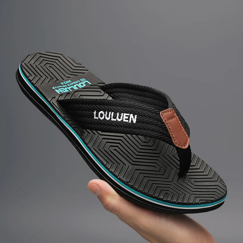 Fashion Green Flip Flops Man Slides Lightweight Soft Flat Slippers For Men Outdoor Non-Slip Beach Slippers Man Summer Flip Flops