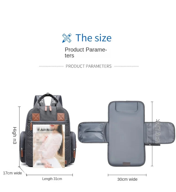 Mommy Diaper Bags Backpack Mummy Large Capacity Travel Nappy Bags Multi-function Maternity Bags with Changing Mat