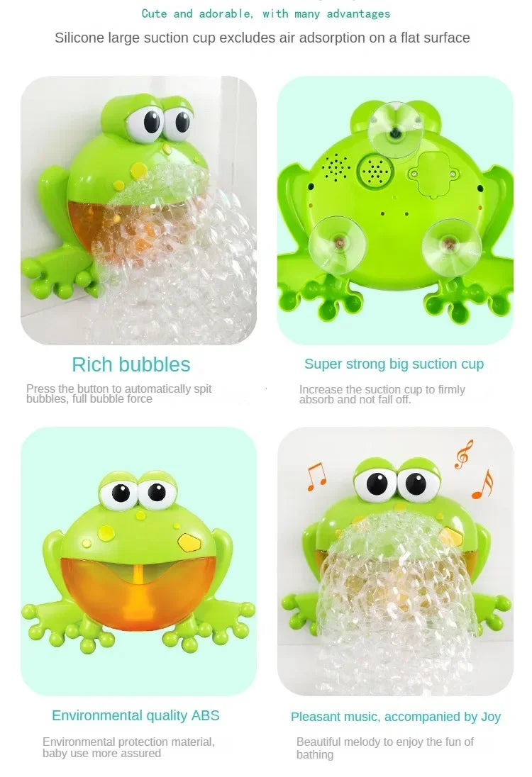 Baby Bath Toys Bubble Machine Duck Frog Music Kids Bath Toy Bathtub Soap Automatic Bubble Maker Baby Bathroom Toy for Children