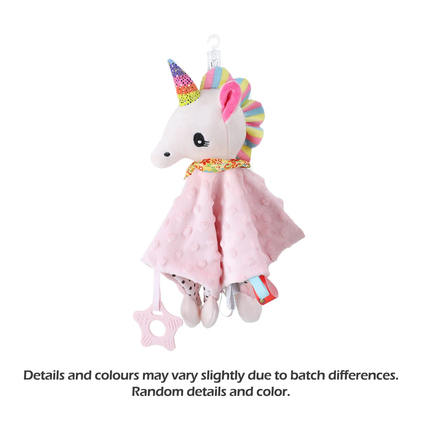 1pcs Baby Security Soothing Doll Towel with Teether Rattles Soft Blanket Snuggle Toy Stuffed Animal for Babies Newborns Gift