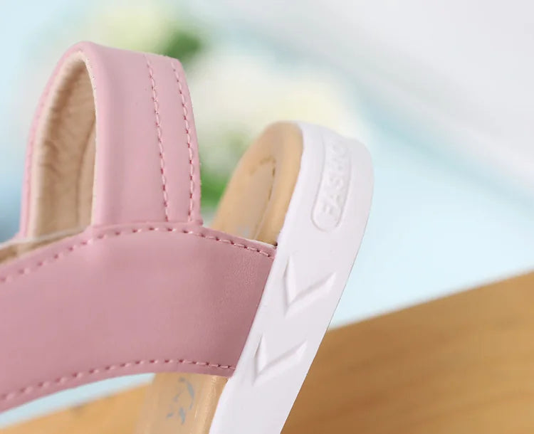 2024 Summer New Girls Sandals Kids Floral Sandals with 3 Flowers Princess Sweet for Wedding Party Dress Shoes Kids Sandals 21-36