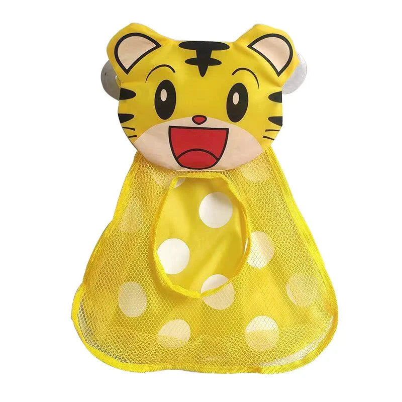1pcs Cute Duck Tiger Frog Panda Bath Toys Mesh Net Storage Bag Strong Suction Cups Bath Game Bag Bathroom Organizer Water Toys