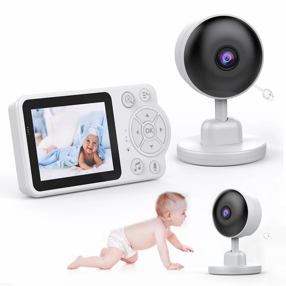 Video Baby Monitor 2.8in LCD Display Monitor Camera Video Intercom Lullabies Night Vision Temperature Monitor for Baby Pet Eldly