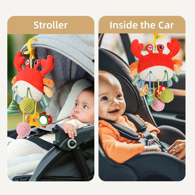 Silicone Crab Pull String Baby Teething Toy, Enhances Color Recognition, Hand-Eye Coordination, and Motor Skill, Birthday Gift
