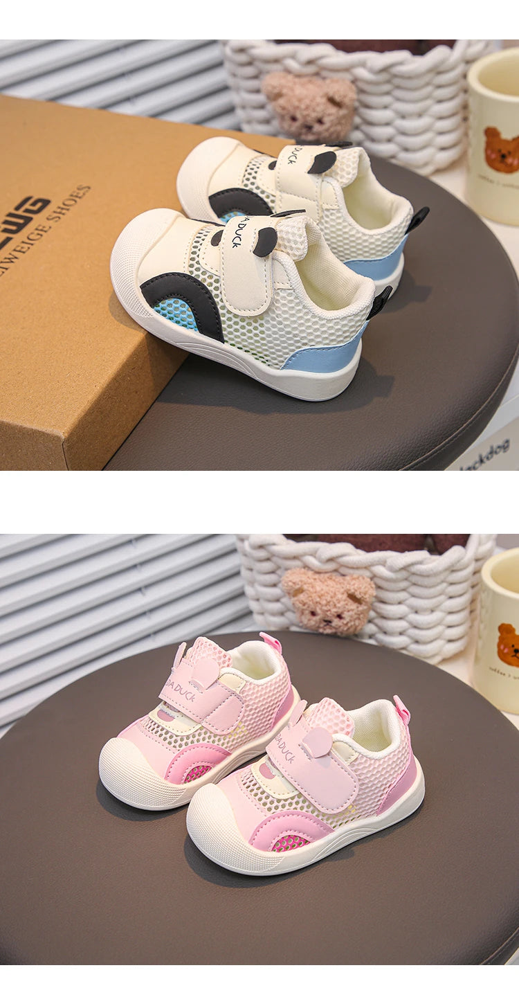Baby Walking Shoes Cute Soft Sole Toddler Casual Shoes Toes Capped Non-slip 2025 New Fashion Boys Girls Flat Shoes Breathable
