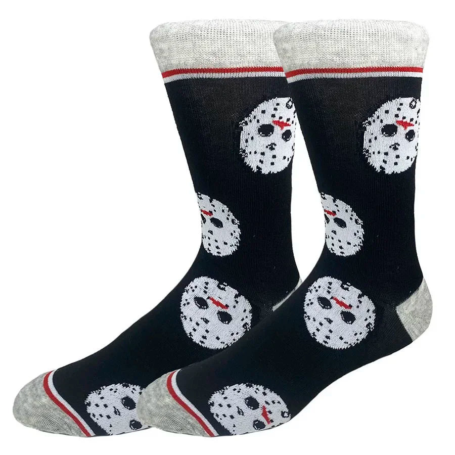 10/20Pairs random color Cartoon Anime Socks for Men Women Chucky Hip Hop Street Fashion Novelty Funny Casual Crew Socks