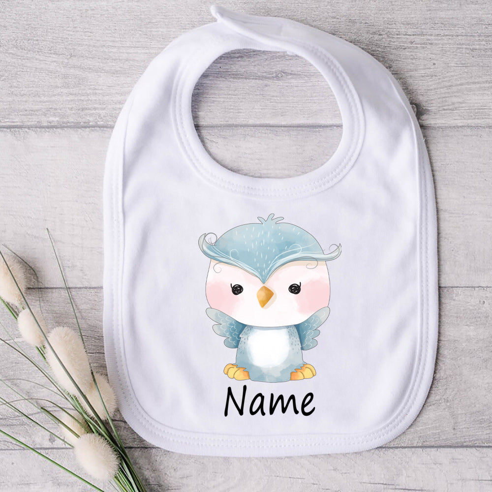 Personalized Baby Bibs Custom Name Toddler Bib Cute Animal Print Infant Bibs Newbron Shower Gift Boys Girls Bib Baby Burp Cloths