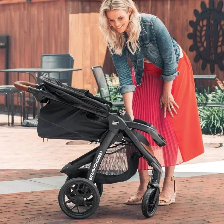 Best Seller.Bravo Primo Trio Travel System, Quick-Fold Stroller with Chicco KeyFit 35 Zip Extended-Use Infant Car Seat and Str.N