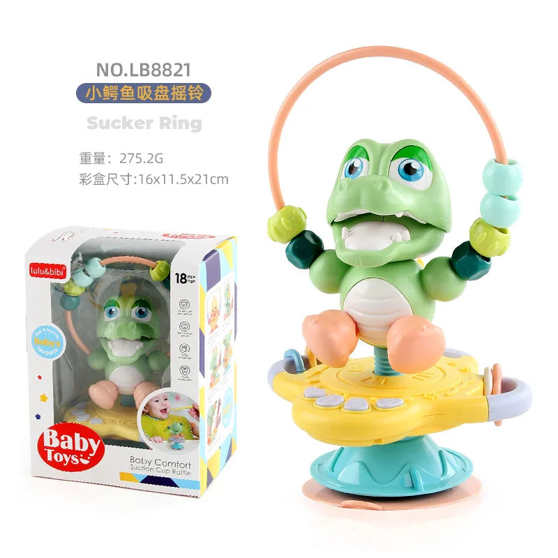 Cartoon Baby soothing ringing toy with fun sound effects nursery rhyme baby dining table suction cup puzzle early education toy