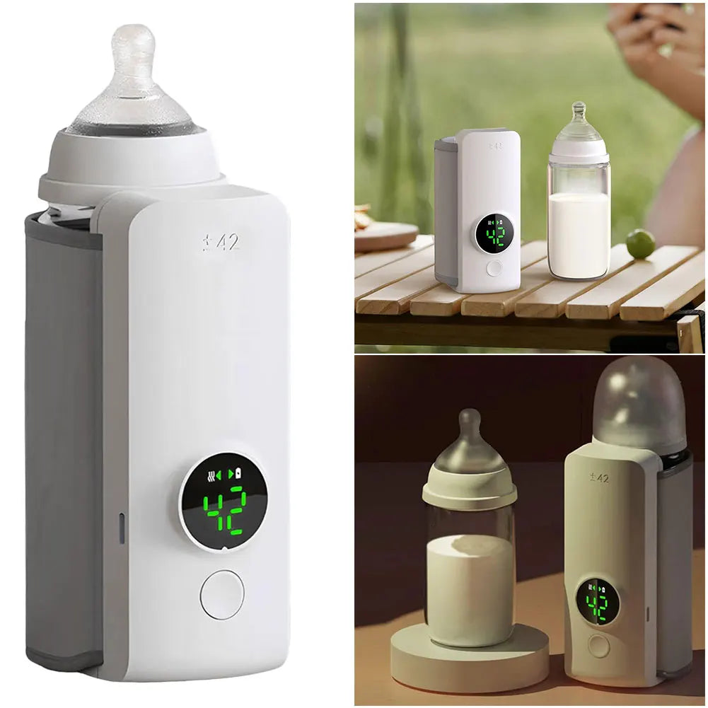Portable Bottle Warmer with Temperature Control Cordless Milk Warmer Baby Bottle Warmer for Traveling Camping Home