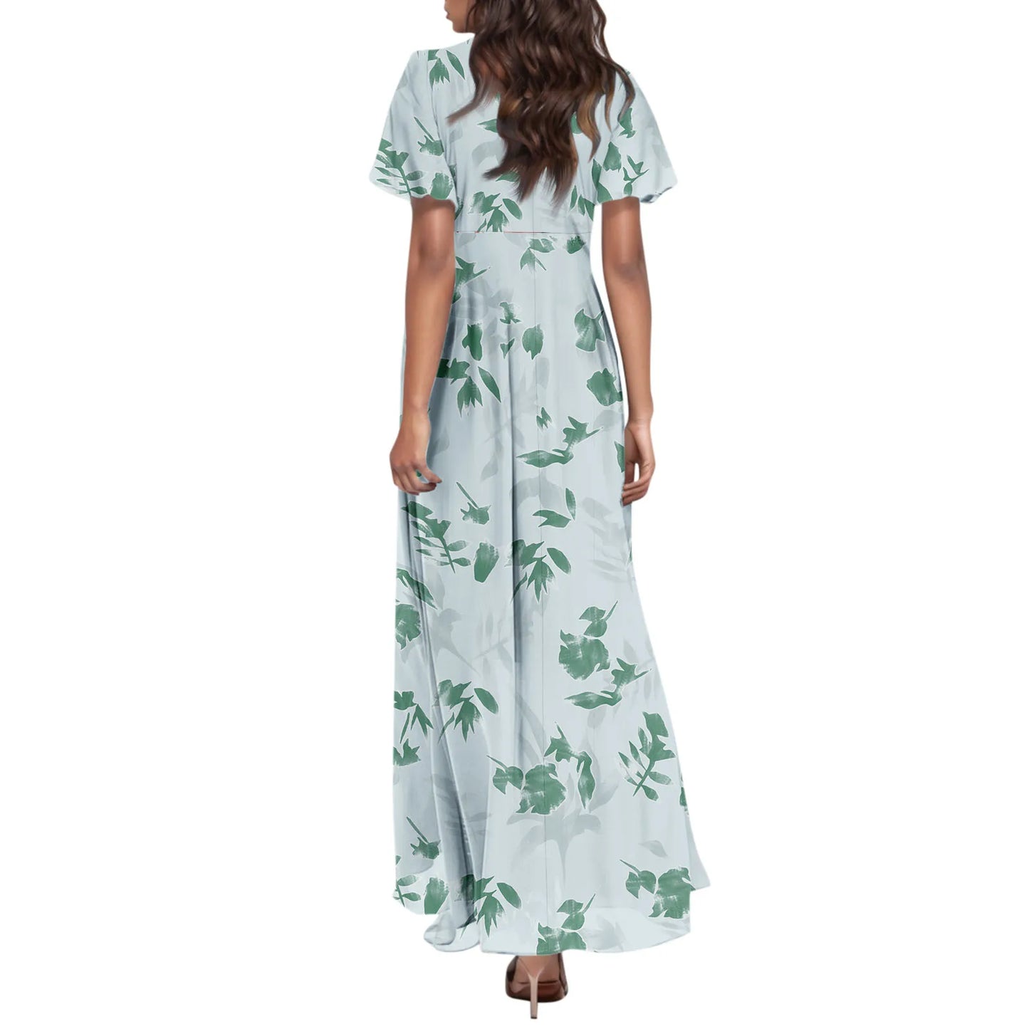 2025 Summer Dresses For Women Casual Short Sleeve Maxi Dresses Cute Floral Maxi Dress Evening Party Wedding Guest Dresses
