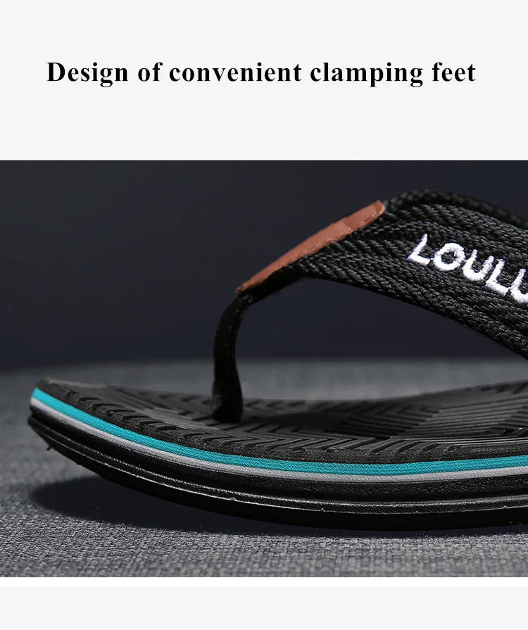 Fashion Green Flip Flops Man Slides Lightweight Soft Flat Slippers For Men Outdoor Non-Slip Beach Slippers Man Summer Flip Flops