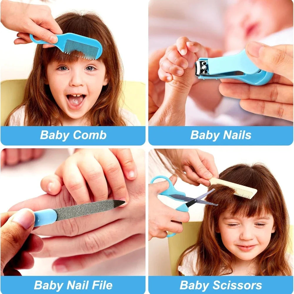 Baby Grooming Set Baby Safe Care Set with Brush Comb Nail Clipper Nasal Aspirator Newborn Essentials Set Unisex Baby Care Tools