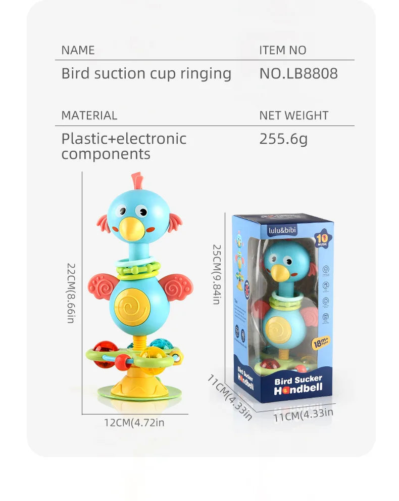 Cartoon Baby soothing ringing toy with fun sound effects nursery rhyme baby dining table suction cup puzzle early education toy