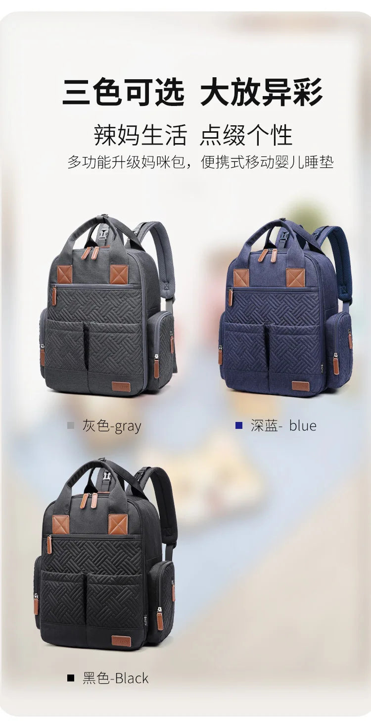 Mommy Diaper Bags Backpack Mummy Large Capacity Travel Nappy Bags Multi-function Maternity Bags with Changing Mat