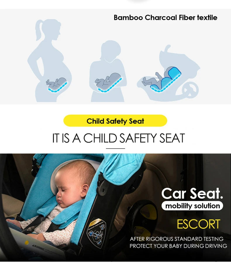 Baby Stroller 3 in 1 With Car Seat Infant Cart High Landscope Folding Baby Carriage Prams For Newborn Travel Stroller 4 in 1