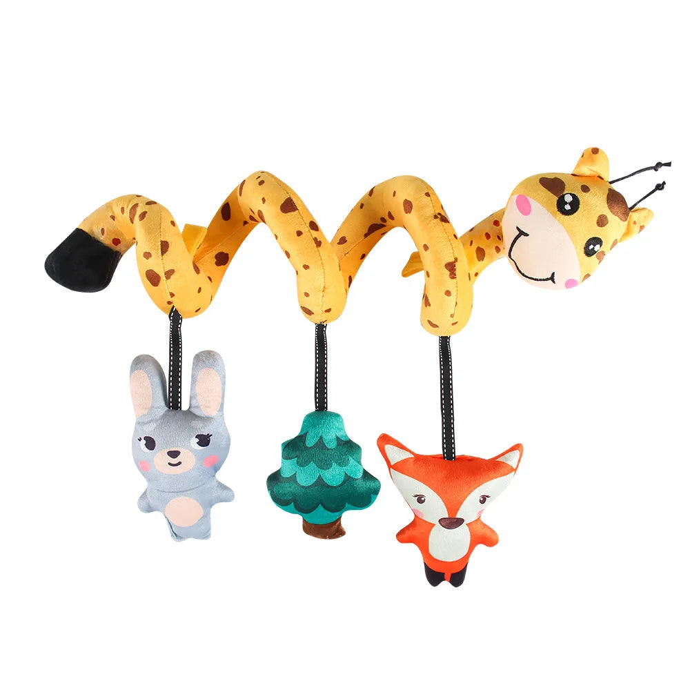 Giraffe Cartoon Bed Wrap Soothing Gripping Car Hanging Cart Black and White Vision Stimulating Baby Puzzle Toy Gift