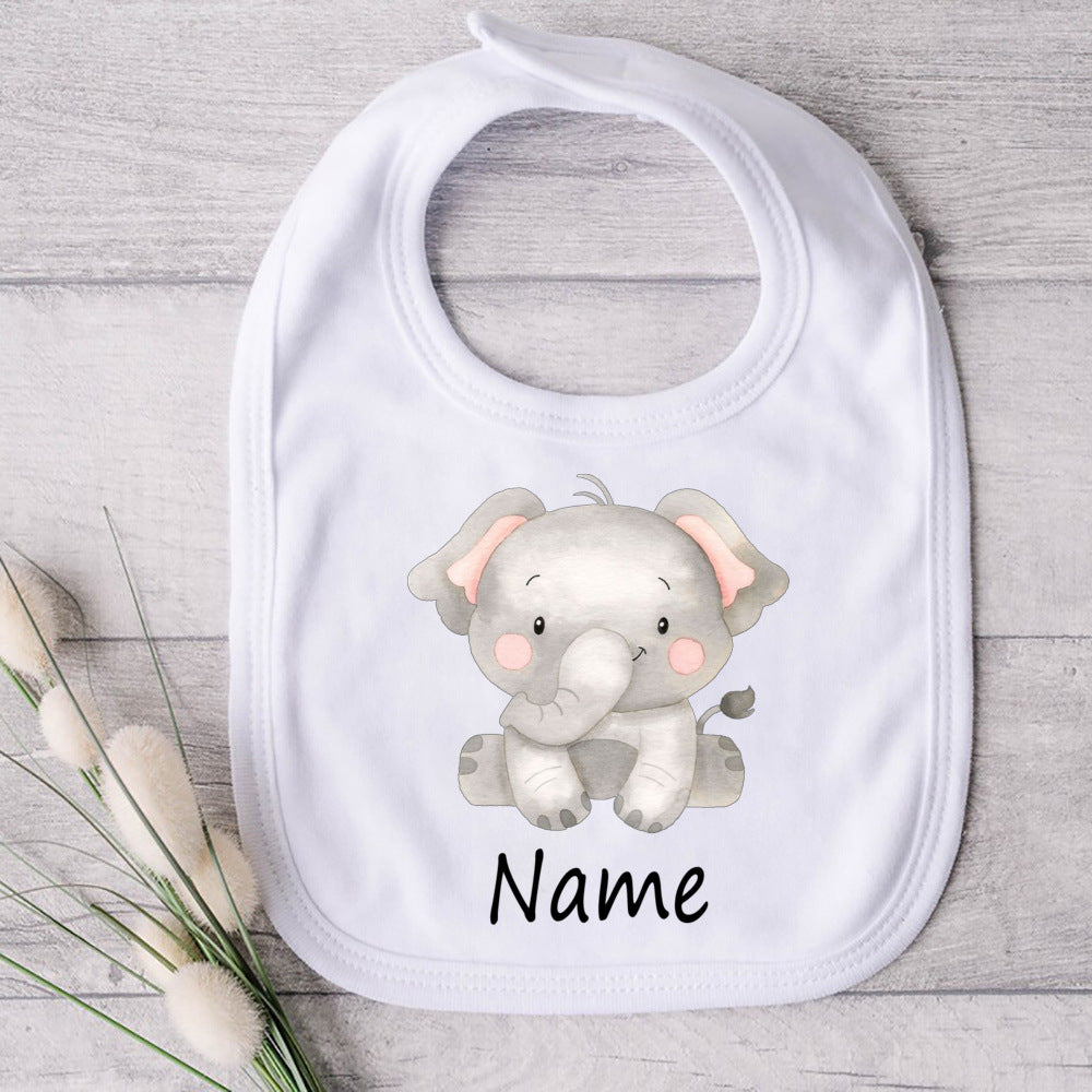 Personalized Baby Bibs Custom Name Toddler Bib Cute Animal Print Infant Bibs Newbron Shower Gift Boys Girls Bib Baby Burp Cloths