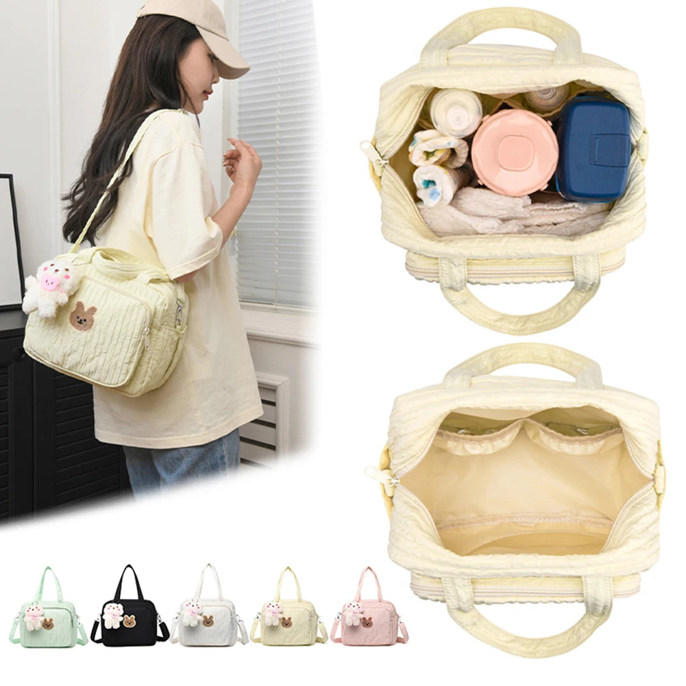 Baby Diaper Bags with Pendant Mommy Stroller Nappy Bag Portable Cute Cartoon Multi-function Large Capacity Organizer Travel Bag