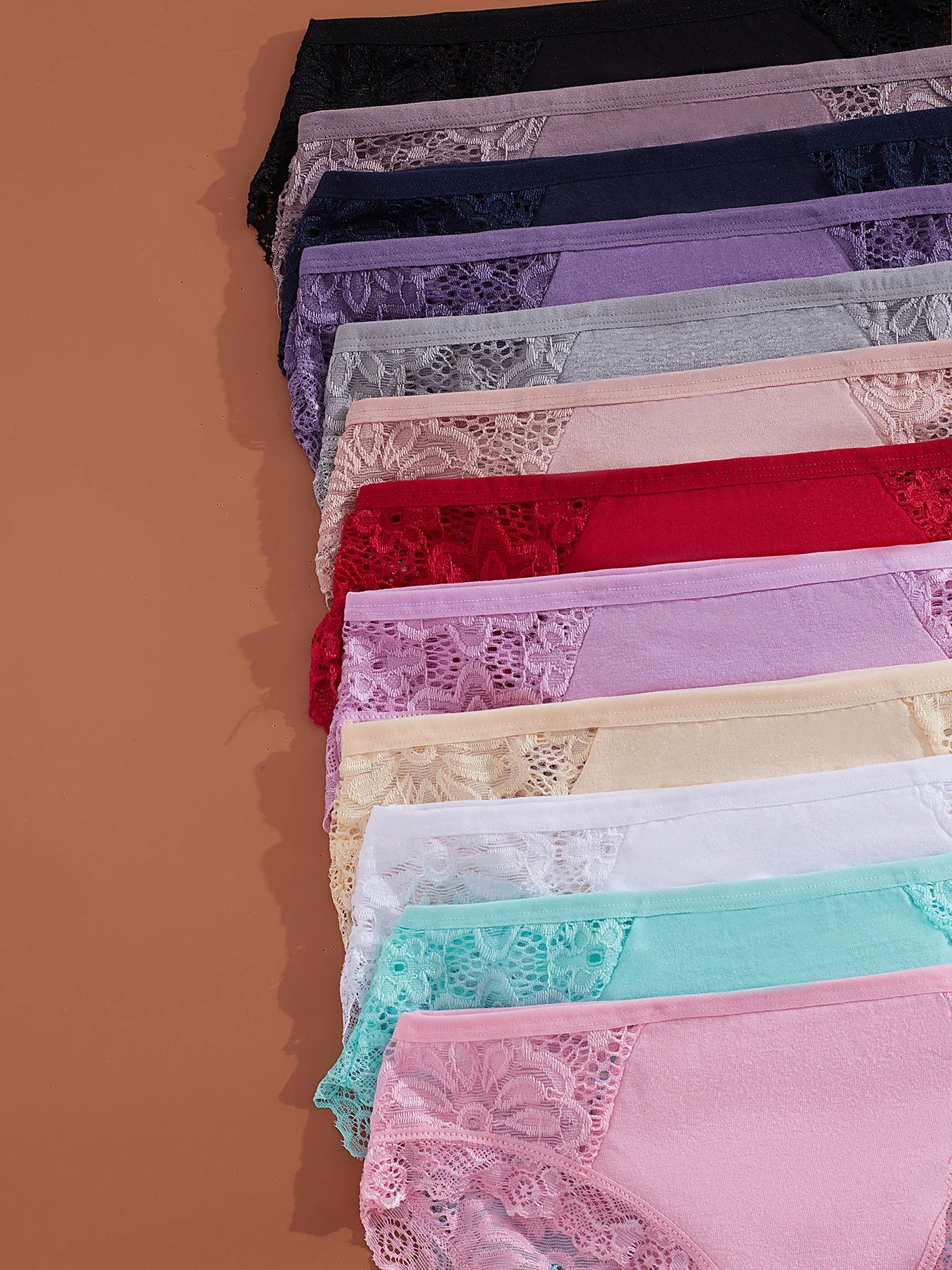 12-piece set, sexy women's underwear, smooth invisible underwear, women's lace bikini, light and playful low-waist women's under