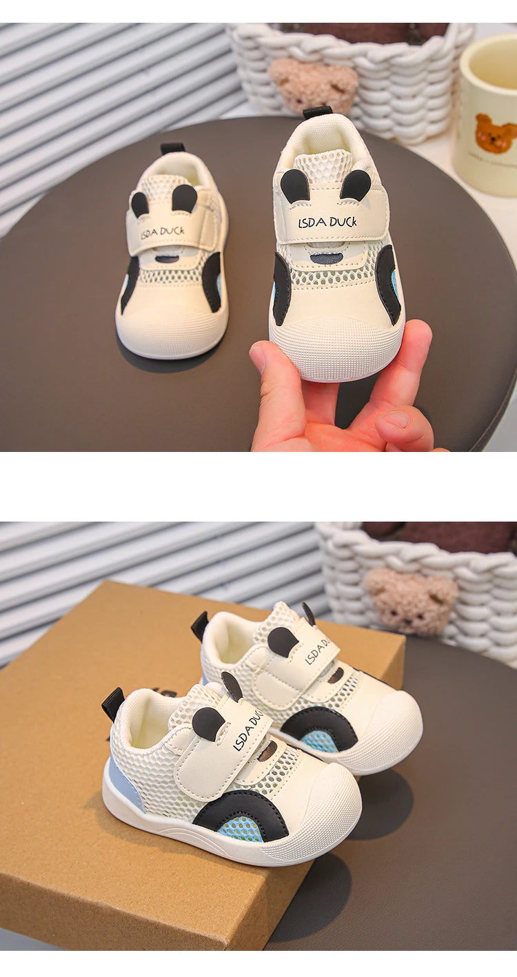 Baby Walking Shoes Cute Soft Sole Toddler Casual Shoes Toes Capped Non-slip 2025 New Fashion Boys Girls Flat Shoes Breathable