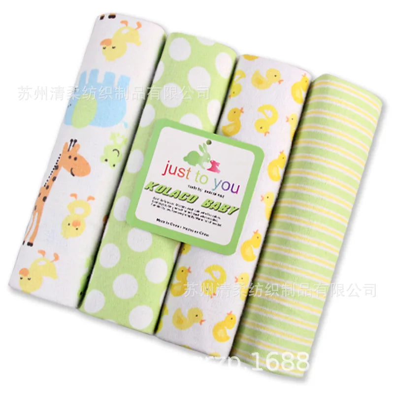 4Pcs/Lot 100% Cotton Muslin Flannel Baby Swaddles Soft Newborns Blankets Baby Blankets Newborn Muslin Diapers Baby Swaddle Wrap