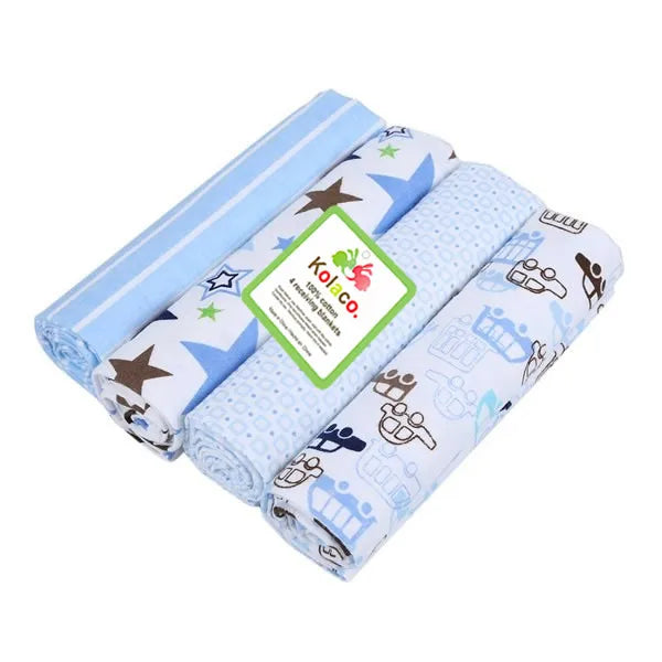 4Pcs/Lot 100% Cotton Muslin Flannel Baby Swaddles Soft Newborns Blankets Baby Blankets Newborn Muslin Diapers Baby Swaddle Wrap