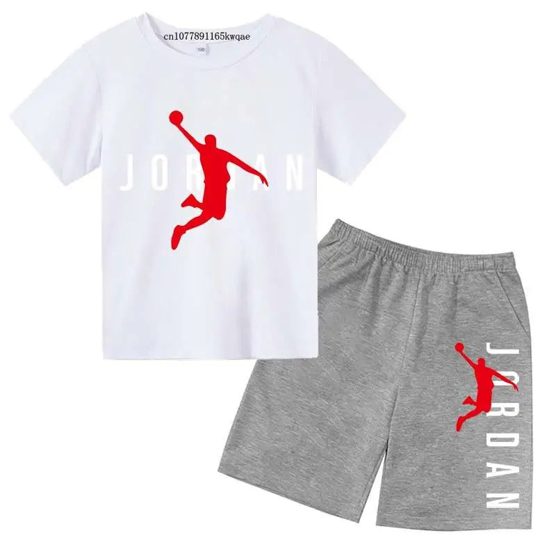 Kids Summer Leisure Letter Print 2pcs Soft T-shirts+Pants Suits 2-13 Years Boys Girls Fashion Outfits Sets Children Gift Clothes