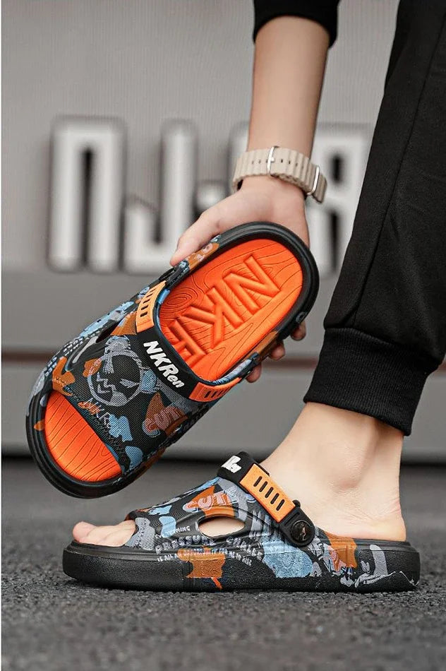 Summer Beach Sandals Man Outdoor Comfortable Rubber Slippers for Men Pvc Sale 2024 Style Eva Low Price Clappers Trend Fun Shoes