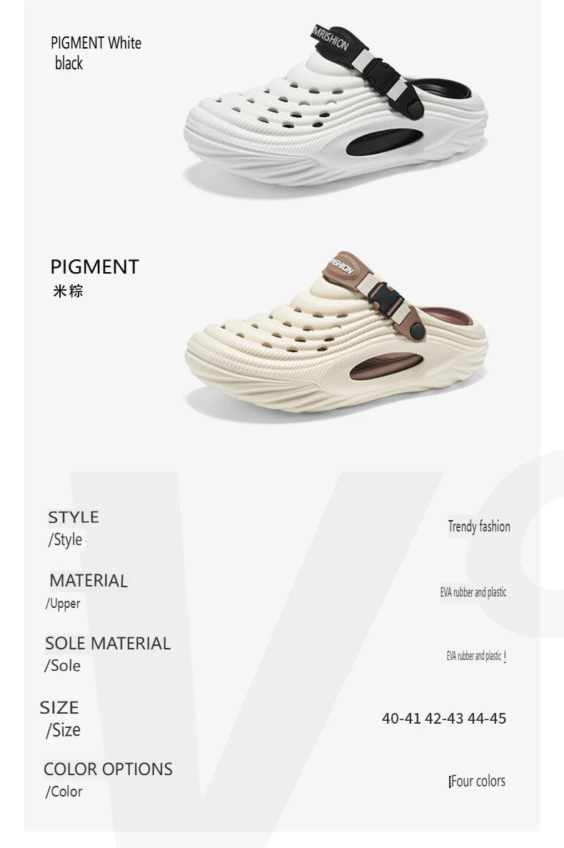 2025 Unisex Summer Slippers Men Clogs Platform Women Beach Sandals Outdoor Casual Non-slip Footwear Men Sandals