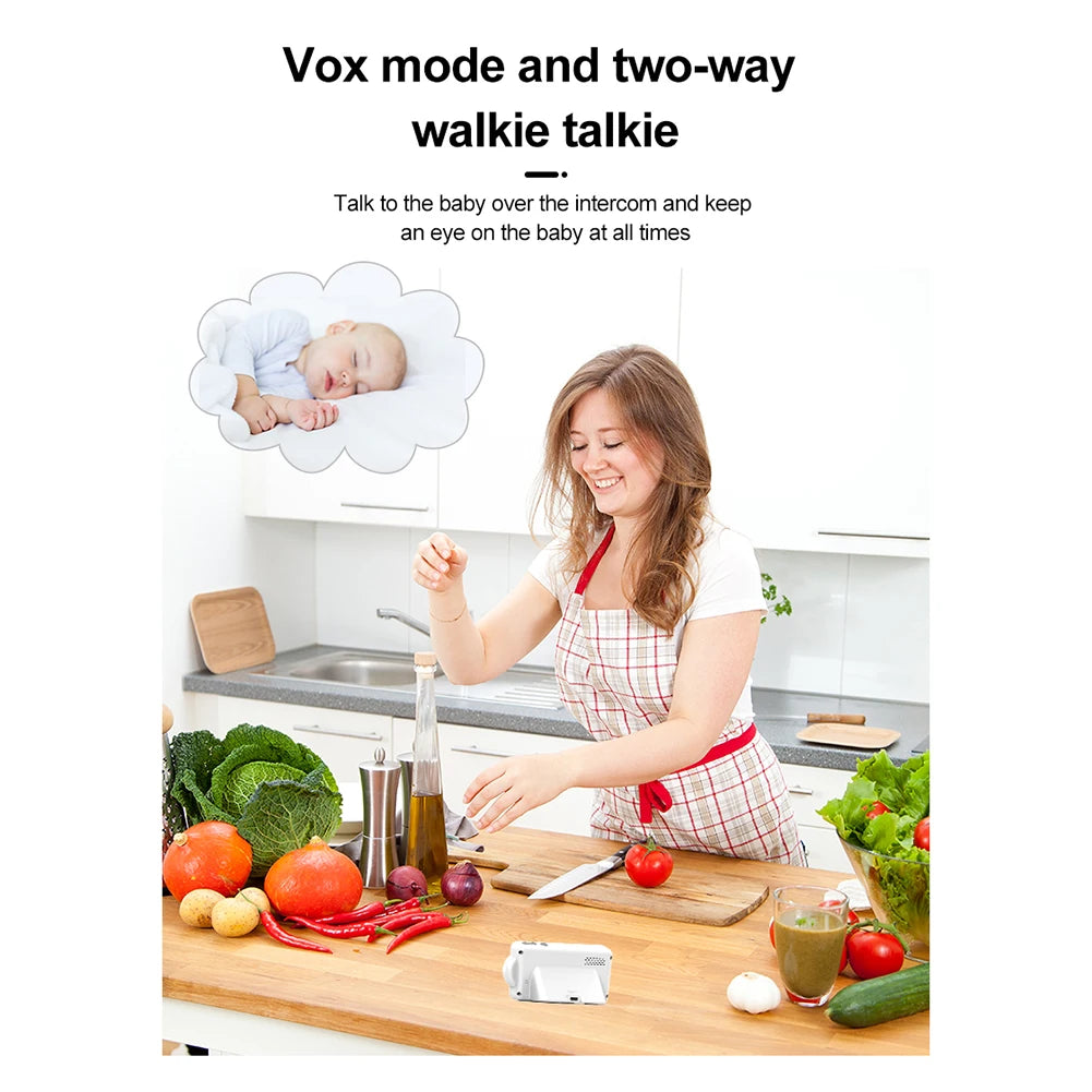 Video Baby Monitor 2.8in LCD Display Monitor Camera Video Intercom Lullabies Night Vision Temperature Monitor for Baby Pet Eldly
