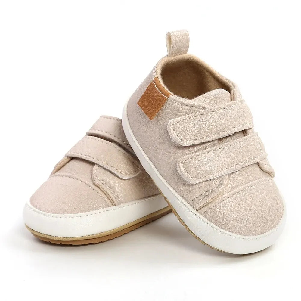 Baby Shoes Boy Girl PU Leather Causal Non-slip Soft Sole Infant Kids Walking Toddler 0-18 Months