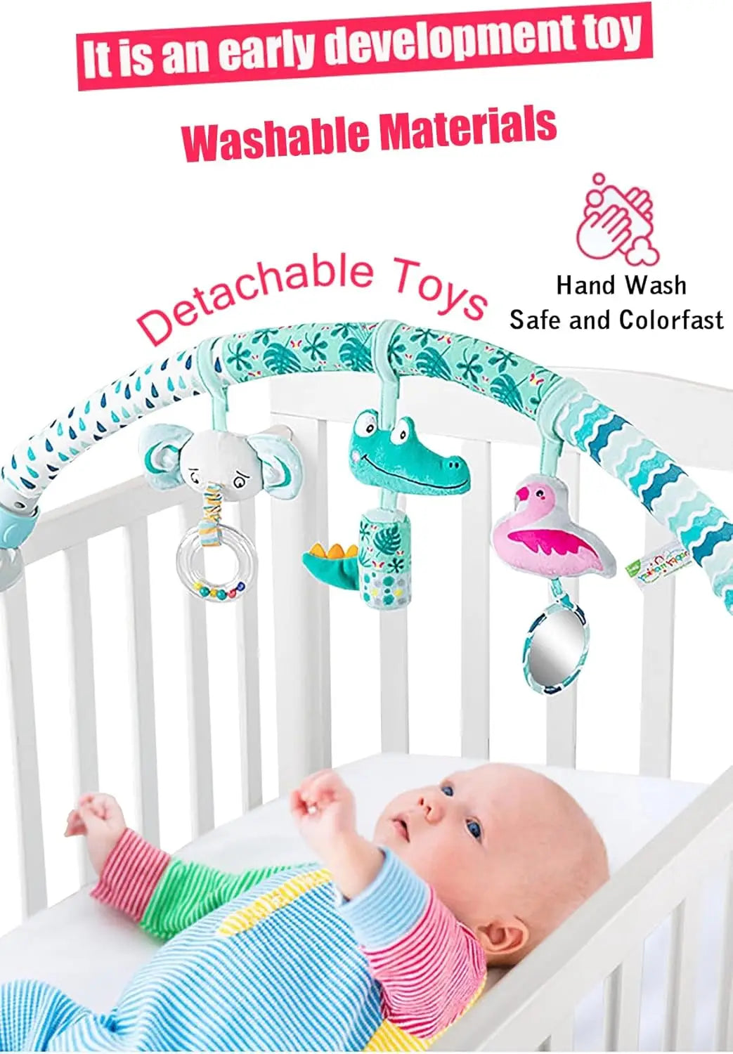 Baby Toy Toddler Cribs Cradles Hanging Bell Baby Stuff Newborn Stroller Stroller Play Arch Bed Toys for Babies 0 12 Months