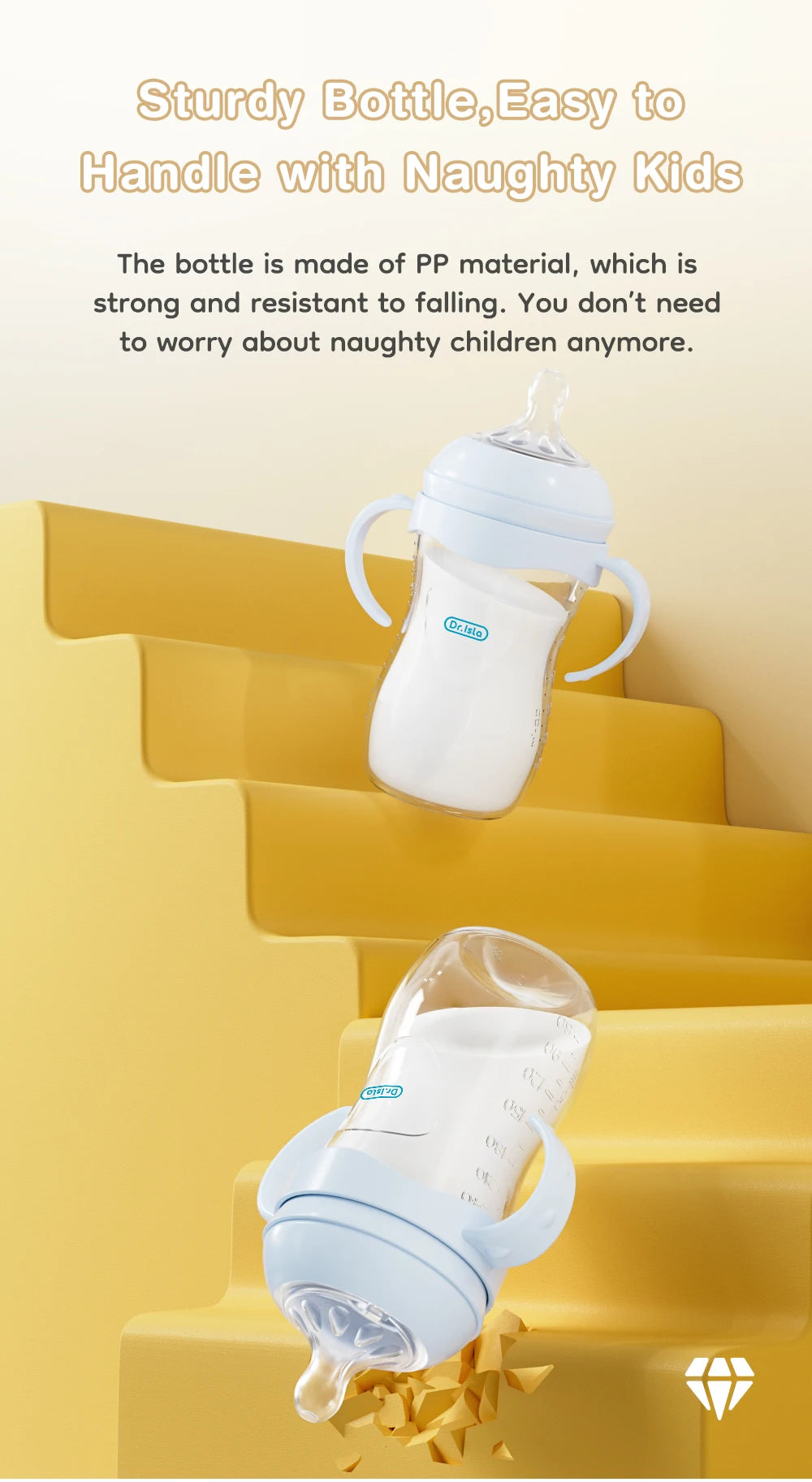 150/240/330ML Baby PP Bottle Newborn Baby Bottle with Handle Milk BottleFeeding  Baby Bottles Newborn Feeding Supplies BPA-Free