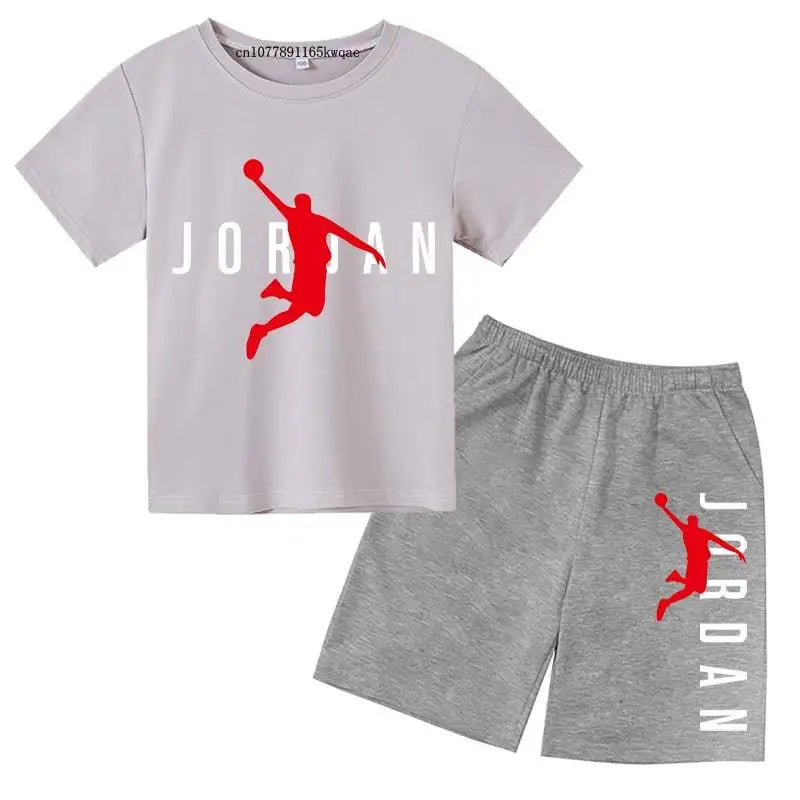 Kids Summer Leisure Letter Print 2pcs Soft T-shirts+Pants Suits 2-13 Years Boys Girls Fashion Outfits Sets Children Gift Clothes