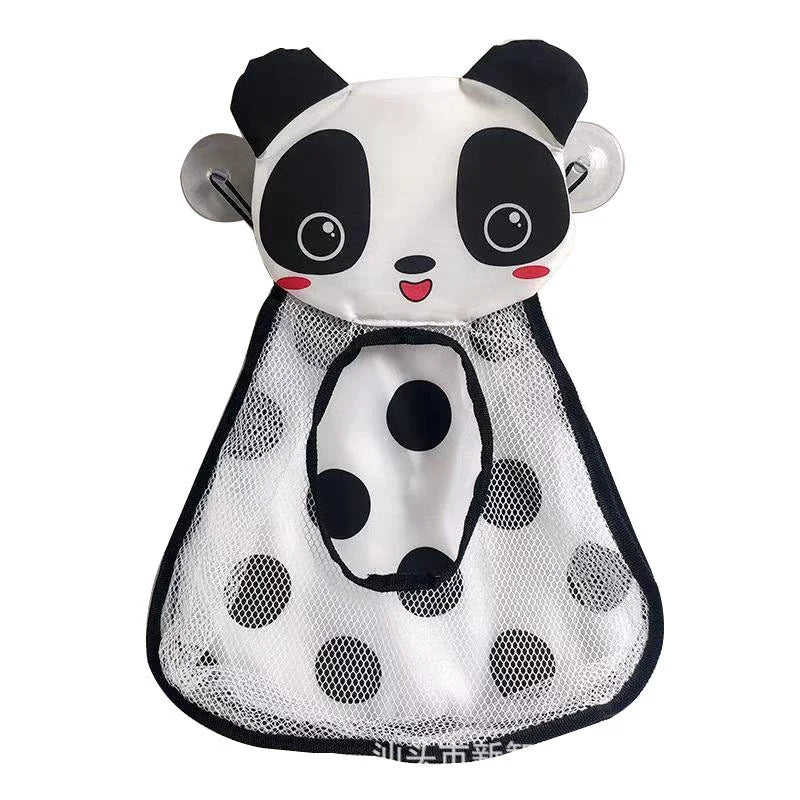1pcs Cute Duck Tiger Frog Panda Bath Toys Mesh Net Storage Bag Strong Suction Cups Bath Game Bag Bathroom Organizer Water Toys