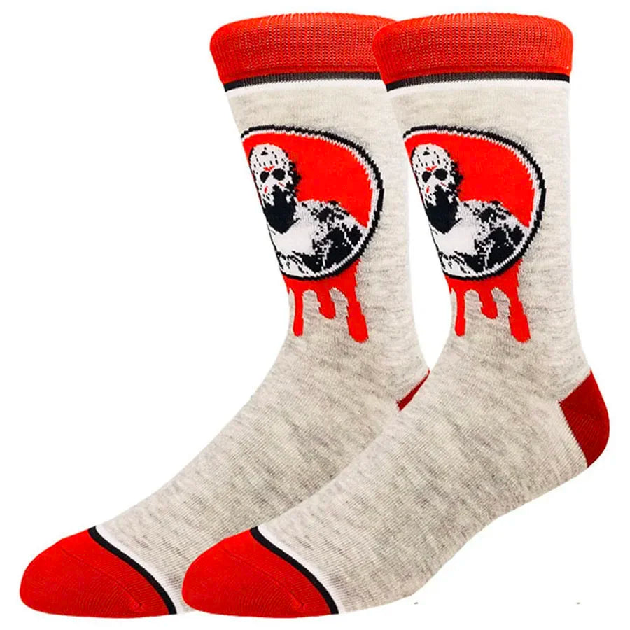 10/20Pairs random color Cartoon Anime Socks for Men Women Chucky Hip Hop Street Fashion Novelty Funny Casual Crew Socks