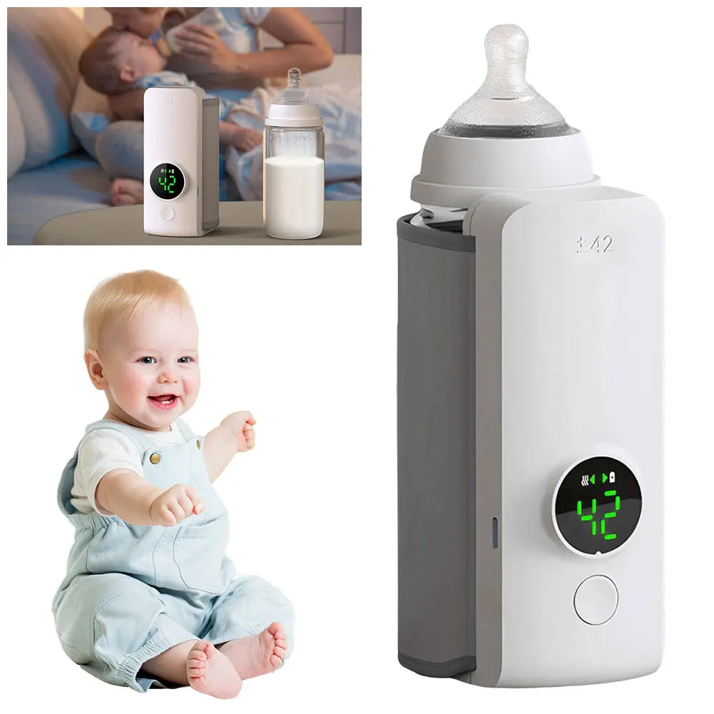 Portable Bottle Warmer with Temperature Control Cordless Milk Warmer Baby Bottle Warmer for Traveling Camping Home