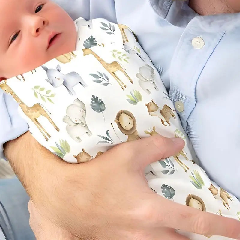 Baby Swaddle Receiving Blankets Baby Girl Swaddle Blanket Headband Kit Printed Pattern Swaddling Blankets For Baby Shower
