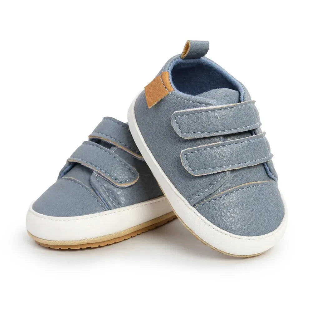 Baby Shoes Boy Girl PU Leather Causal Non-slip Soft Sole Infant Kids Walking Toddler 0-18 Months