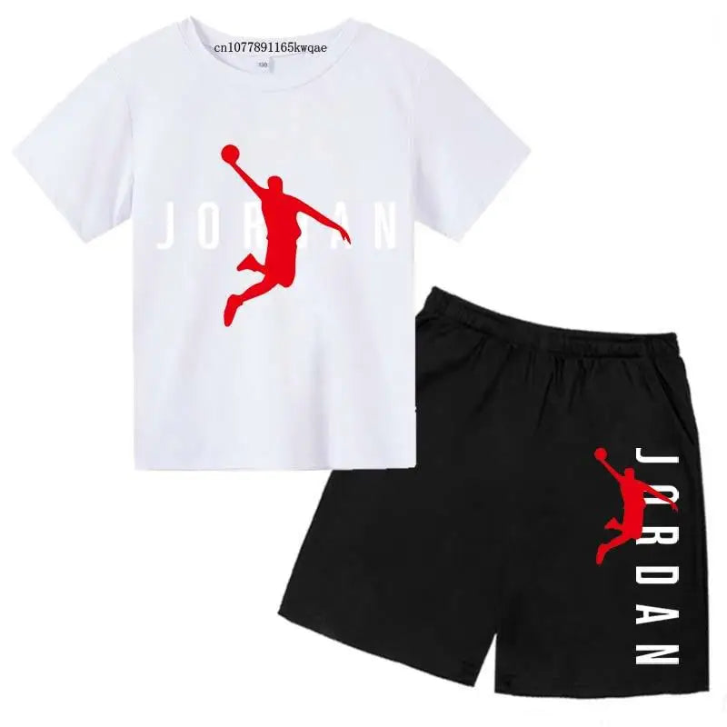 Kids Summer Leisure Letter Print 2pcs Soft T-shirts+Pants Suits 2-13 Years Boys Girls Fashion Outfits Sets Children Gift Clothes