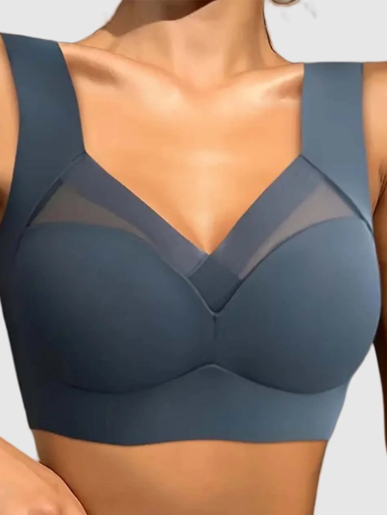 6 pieces of women's plus size wireless sports bra, high elasticity and slim shaping cup - no steel rim, side breast coverage, ga