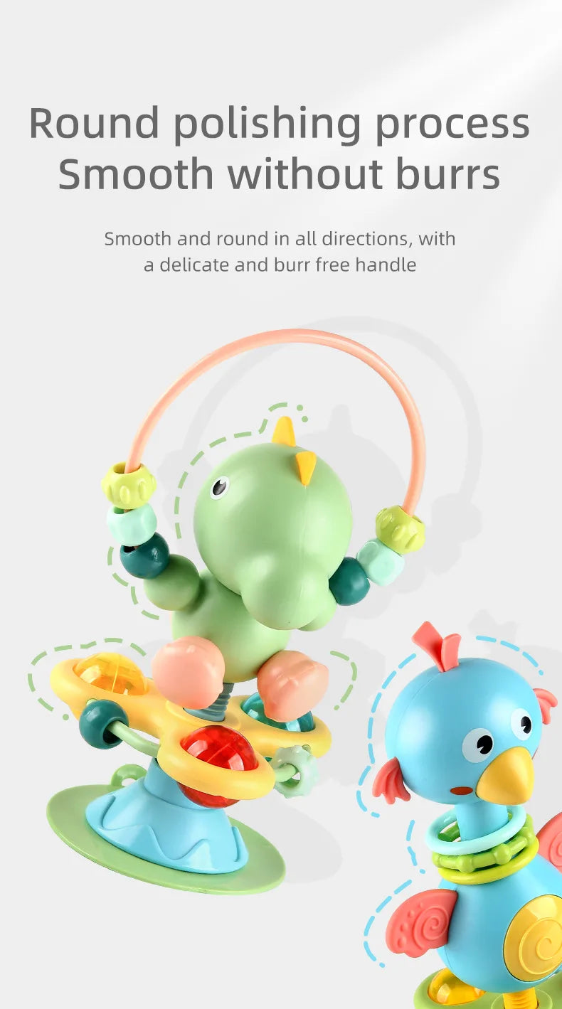Cartoon Baby soothing ringing toy with fun sound effects nursery rhyme baby dining table suction cup puzzle early education toy